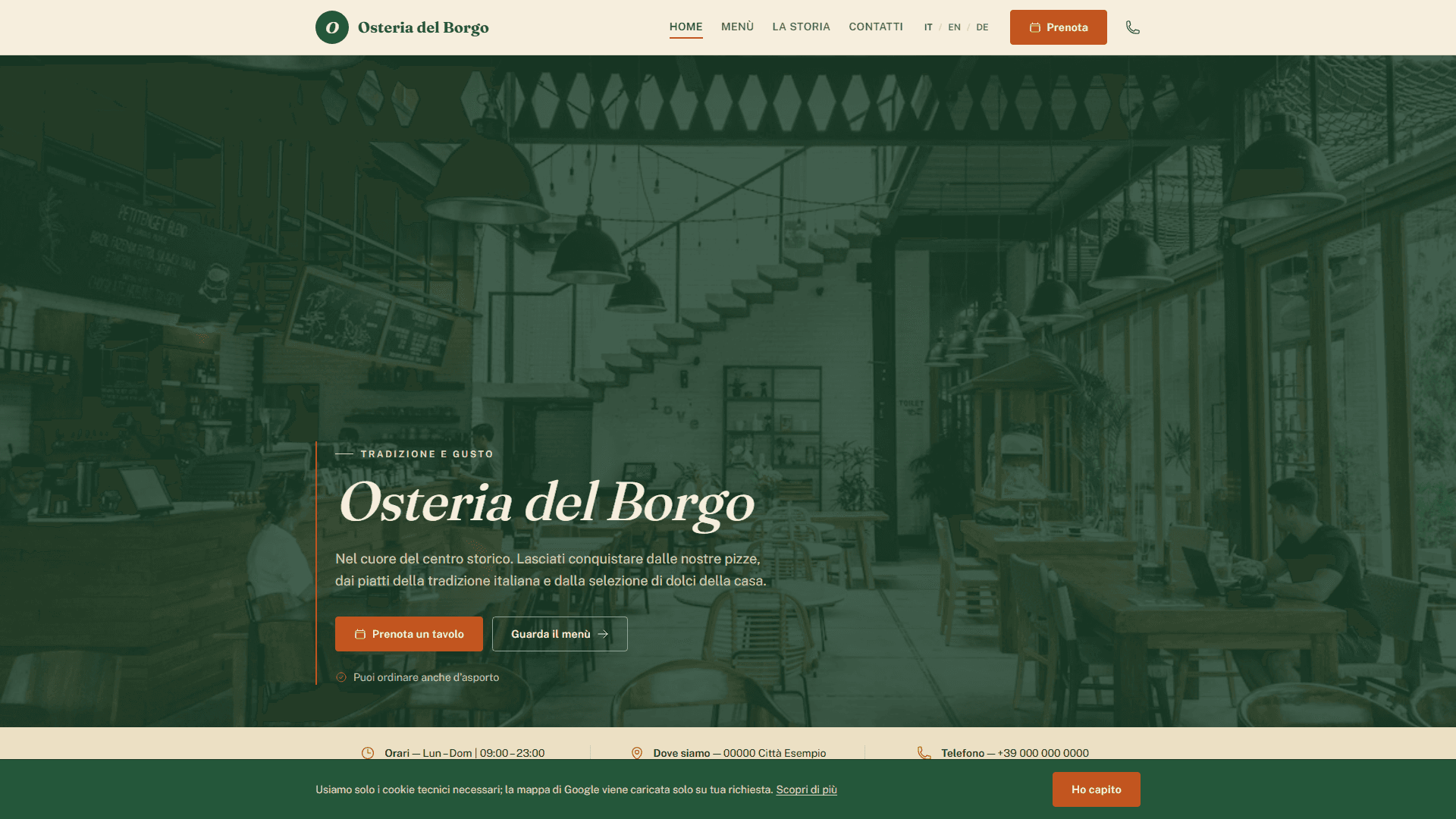 Sito online: osteria del borgo